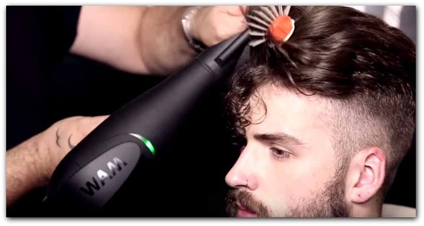 تصویری از سشوار گرفتن مو مردانه 